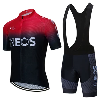 Ir 2021. JAUNU INEOS riteņbraukšanas komanda jersey 20D velosipēdu bikses, uzvalks Ropa Ciclismo vīriešu vasaras quick dry PRO velosipēdu Maillot Bikses apģērbs