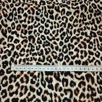 Viens Metrs Sexy Brown Leopard Svītru Viskozes Auduma Viskozes Audums Raibs Mīksta, Gluda Auduma Krekls Baby Auduma Kleita pidžamas
