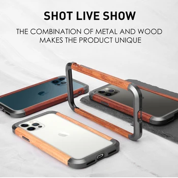Gadījumā, iPhone 12 Mini 12Pro Max 11 Pro XS XR 7 8 Tālruņa Vāciņu Alumīnija Dabīgā Koka, Metāla, Kameras Aizsargātu Bezvadu Lādēšanas Gadījumā