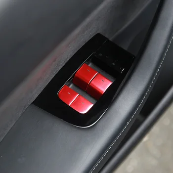 1 Set Pogu, Aptver 11 Gab. Par Tesla Model 3 2017-2020 Auto Logu Pacēlāja Slēdža Pogu, Durvis, Uzlīmes, Apdares Alumīnija Sakausējuma