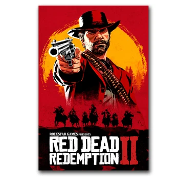 Peinture Karstā Red Dead Redemption 2 Plakāti pie Sienas Art Sienas Attēlu Zīda Apgleznošana Mājas Dekoru 30*45cm 40*60cm 50*75cm