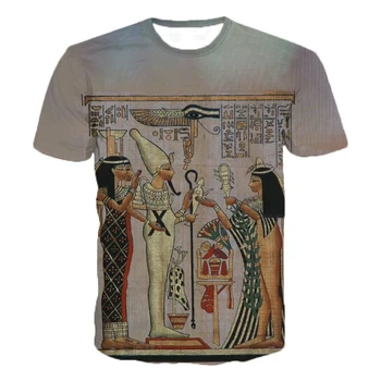 Vasaras Gadījuma T-krekls 3D Iespiesti Senās Ēģiptes T Krekli, Vīriešu, Sieviešu Senās Ēģiptes Hiphop Streetwear Tshirts Modes Topi, t-veida