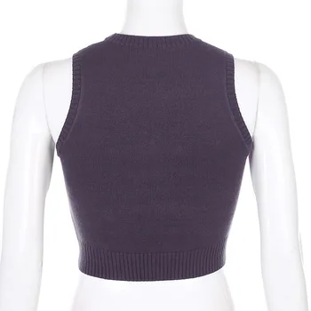 90.gados Argyle Pleds Adīti Džemperi, Vestes Sievietēm Streetwear Preppy Style korejiešu Apģērbu Svītrainām V Kakla Tvertnes Augšpusē Y2K Trikotāža