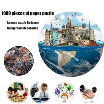 Kārta Puzzle 1000 Gabali 3D Puzle Pieaugušo Izglītības Rotaļlieta Bērniem interesantas Vietas Puzzle Svētku Dāvanu Dropshipp