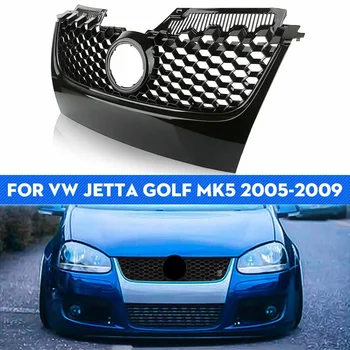 Oglekļa Šķiedras Melnu Priekšējo Buferi Acu Centrs Grils Sacīkšu Režģi, Miglas lukturu Vāks VW MK5 Jetta Golfa 2005 2006 2007 2008 2009