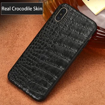 Luxury Real Krokodila Ādas Būtiska iphone 12 Īstas Ādas Tālrunis lietā Par iPhone X XR XS MAX 7 8 Plus 11pro aizmugurējo vāciņu