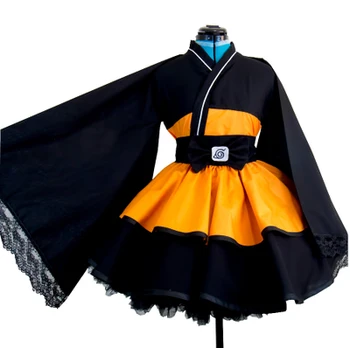 Anime Naruto Shippuden pēdējā Naruto Uzumaki Lolita kleita Cosplay Kostīmu individuāli