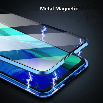 Metāla Magnētiskās Priekšējā Atpakaļ rūdīta Stikla Gadījumā VIVO Z6 5G Gadījumos Pārsegu, Lai vivo z6 Bufera Metāla Rāmis Coque