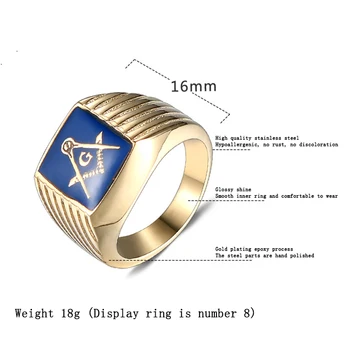 Oulai777 izm signet-ring nerūsējoša tērauda gredzeni Liels zelta vīriešu Masonu gredzenu modes rotaslietas vēstuli mens accesories vairumtirdzniecības lepnums