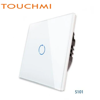 TOUCHMI Touch Switch Sienas Slēdzi Kristāla Stikla Panelis Gaismas Slēdzi 1Gang 2gang 3gang 1way slēdzis S101 ES/UK standarta, 110V-240V