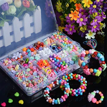 500 GAB. DIY Krāsainām Akrila Pērlītēm Meitenes Puzzle Rotaļlietas Rotaslietas, Kaklarota, Aproce Roku darbs String Biezumu Meitene Bērniem, Padarot Rotaļlietu