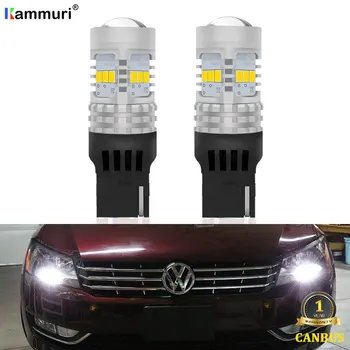 KAMMURI Canbus Bez Kļūdām Balts T20 W21W 7440 W21 LED Spuldzes Volkswagen Passat Vabole Dienas gaitas lukturi DRL Lampas