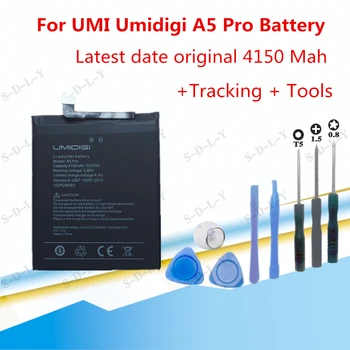 4150mAh Augstums spējas UMI Umidigi A5 Pro Akumulators Mobilo Telefonu Rezerves Augstas Kvalitātes Baterijas, Uzlādējams+ Instrumenti