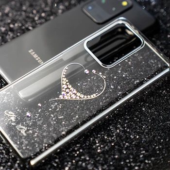 Sākotnējā Kingxbar Luksusa Pārklājumu Grūti PC Kristāli Rhinestone Case For Samsung Galaxy S20 Ultra Plus Modes Plānas Atpakaļ uz Lietu