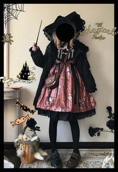 Gotikas pils salds princese lolita kleita vintage Halloween raganu augsta vidukļa drukāšanas viktorijas kleita kawaii meitene gothic lolita