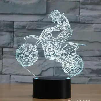 Bezceļu Motociklu 3d Lampas Septiņas Krāsas Touch Led 3d Vizuālo Gaismas Lampa Dāvanu Apdares Tabula Led Nakts Gaisma