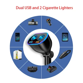 12v uz 24v Automašīnas piepīpētāja Ligzdā Iespraudiet QC3.0 LED USB Lādētāja Adapteri USB Automašīnas Lādētājs Paredzēts Mobilo Telefonu, MP3 DVR Piederumi