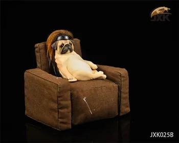 Noliktavā JXK Studio Gudrs Dekadents Suns Mopsis Dzīvnieku Attēls Modelis Statuja Rotaļlietas W/Dīvāns Dāvanu