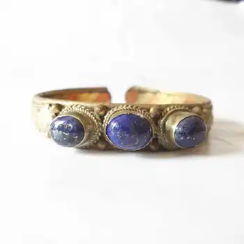 Indijas Rožu Vara Inkrustēts krellītēm Atvērt Aproces Rokassprādze Multi Krāsu Lapis Lazuli Tiger Eye Nepāla Vintage Rotaslietas BB-462