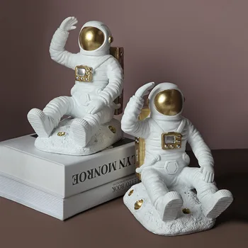 NORTHEUINS Sveķu Astronauts Bookend Figūriņas Kosmonauts Statuja-Miniatūra Statueti Suvenīri, Iekšlietu Mājas Dekors Dzīvojamā Istaba