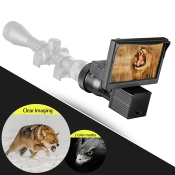 Uguns Vilku Nakts Redzamības 5.0 Collu Displeju Siāmas HD 1080P darbības Joma Video Kameras, Infrasarkano illuminator Riflescope Medību Optiskās