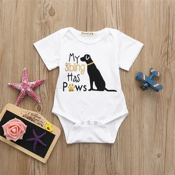 Jaundzimušo Bērnu Kombinezonus Baby Girl Apģērbu Vēstuli Suns Drukāt Zēns Apģērbu Roupas Bebe Zīdaiņu Jumpsuits Tērpiem Minnie Bērniem DropShip