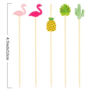 100gab Flamingo Cupcake Kūka Topper Cērtes Kūka Karogi Bērniem, Bērnu Dušas, Dzimšanas dienas, Kāzas Kokteilis Iesms Kaktuss Grupa Krājumi