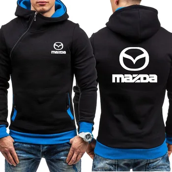 Vīrieši Hoodies Mazda Automašīnas Logo Drukāt Gadījuma HipHop Harajuku garām Piedurknēm Vilnas siltu Kapuci sporta Krekli Vīriešu rāvējslēdzēju Jaka apģērbi