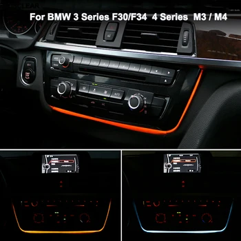 BMW 3/4 Sērijas F30 F34 F35 M3 M4 2018-2012 Apkārtējās Gaismas Automašīnas salona centrālās vadības gaisa kondicionēšanas panelis Atmosfēru Lampas