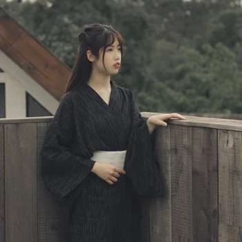 Tradicionālo kimono peldmētelis samurai drēbes, vīriešu un sieviešu pāris modeļi, apģērbu Japāņu yukata cos melna krāsa