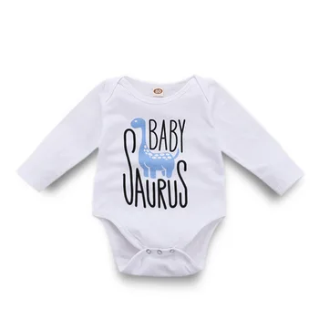 Bērnu Saurus Drukāt Baby Meitene Zēns Ar Garām Piedurknēm Bodysuits Jaundzimušo Onesie Toddler Meitene Zīdaiņu Kritums Apģērbu Tiny Kokvilnas 2019