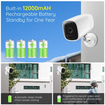 ZOSI 1080P Drošības IP Wifi Video Led Cam Domofons CCTV Kamera, Akumulators ar Detektora Sensors USB Spraudni Durvis