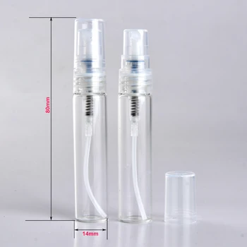 100Pieces/Daudz 5ML Mini Portatīvo Caurspīdīga Stikla Smaržu Pudeles Ar Spray&Tukšs Parfum Kosmētikas Gadījumā Ar Pulverizators Ceļojumu