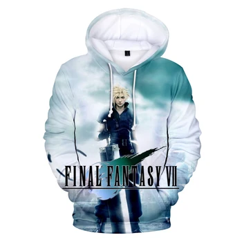 Labākais pārdevējs Hoodies Final Fantasy 7 3D Hoodies Vīriešu/sieviešu krekls Rudens Ziemas Harajuku Mens pelēkā vārna Modes Puloveru, lielo izmēru