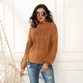 Jaunā sieviešu džemperi rudens ziemas mīksta Kašmira augstu uzrullētu apkakli puloveri modes bieza, silta sieviete pulovers Cietā zaudēt cietā outwear
