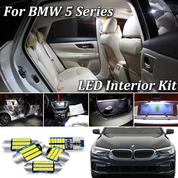 BMW 5 Sērija E39 E60 E61, F10, F11, M5 FULL LED Interjera Apgaismojums komplekts Bez Kļūdām SMD LED Spuldzes Baltā Kristāla zils (1996-2017)