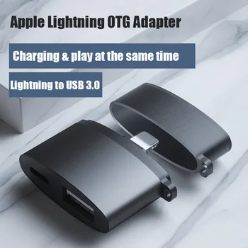 Mini USB OTG Adapteri cieto disku, fotokameras U flash drive tastatūras zibens USB lādētāja kabelis priekš iPhone/ipad 11X 12 iOS 13 14