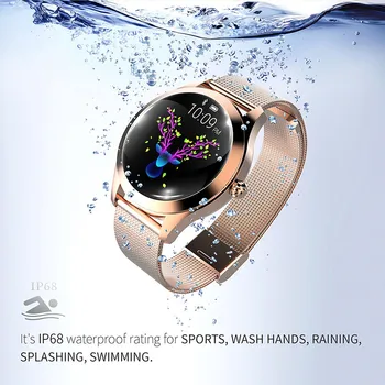KW10 Smart Skatīties Sieviešu IP68 Ūdensnecaurlaidīga Sporta Fitnesa Tracker Sirdsdarbības Monitoringa Bluetooth Dāmas Viedo rokas Pulksteņu Aproču relo