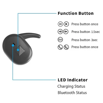 Bluetooth 5.0 TWS Bezvadu Austiņas Trokšņu Samazināšanas Stereo In-ear Austiņas, Sporta Headseat TWS Zilo zobu Earbuds