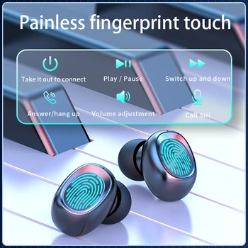 Bezvadu Bluetooth Austiņas ar Mikrofonu Sporta Ūdensizturīgs Touch Kontroli Mūzikas Earbuds Tālruņa Bezvadu austiņas Austiņas
