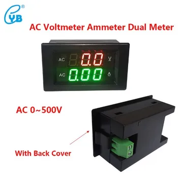 YB4835VA AC0-500V/500A Digital AC Strāvas Spriegumu Dual Skaitītāju Sprieguma Regulators, kas Veltīta Melnā Vāciņa AC Voltmetrs Ammeter