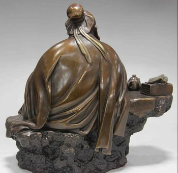 Ķīnas Tautas Kultūru Roku darbs, rūpīgi Tīra Bronzas statuja Tēja - St Lu Yu Statuja