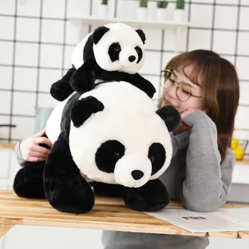 26-65cm Mīksta Modelēšanas Jauki Panda Plīša Rotaļlietas Pildījumu Kawaii Sēžot Panda Lelles, Spilvenus, Lai Bērnu Bērniem Meitene Dāvanu