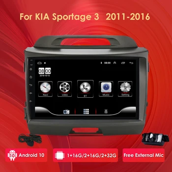 2G+32G Android 10 Automašīnas Radio Multimediju Atskaņotājs, GPS Navigator Par KIA Sportage 2011. - 2016. gada autoradio video stereo galvas vienības mikrofons wifi