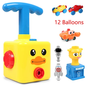 Balonu Inerces dzinēju Automašīnas Smieklīgi Rotaļlietas Agrīnās Izglītības Pirmsskolas Izglītības Zinātnes Rotaļlietas ar Manuālo Balloon Sūknis Bērniem