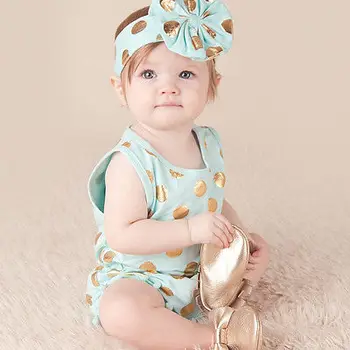 2016 New Baby Meitenes Bodysuit 0-24M Zīdaiņu Toddle Bērniem Vasarā Īsām Piedurknēm Playsuit Cute Meitenes Princese Dot Pušķis Bebes Apģērbs