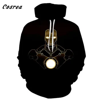 Cosrea Bultiņas Olivers Karaliene Hoodies 3D Drukas pelēkā vārna sporta Krekls Iron Man Thanos Captain America Mētelis, Jaka pelēkā vārna Vīriešiem Sievietēm