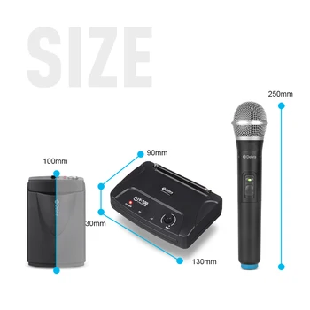 Debra Audio V-100 VHF Bezvadu Mikrofons Mikrofona Sistēma Ar Portatīvo Gadījumā ar Rokas vai Lavalier & Heatset par karaoke