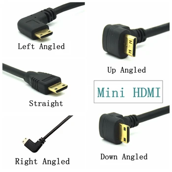 Ātrgaitas Mini HDMI-HDMI-Cable Gold Plated Pavasara Curl HDMI-Premium HDMI Kabelis Sony Canon DSLR Nikon Fotokameras Videokameras