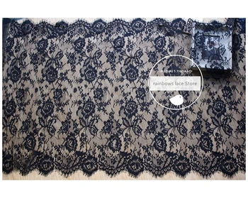 3 m /partija, 70 cm plata Melna balta, Skropstu Mežģīņu Auduma DIY Dekoratīvās Augstas Kvalitātes Mīksta Off Kāzu apdare Roku darbs tekstilizstrādājumi
